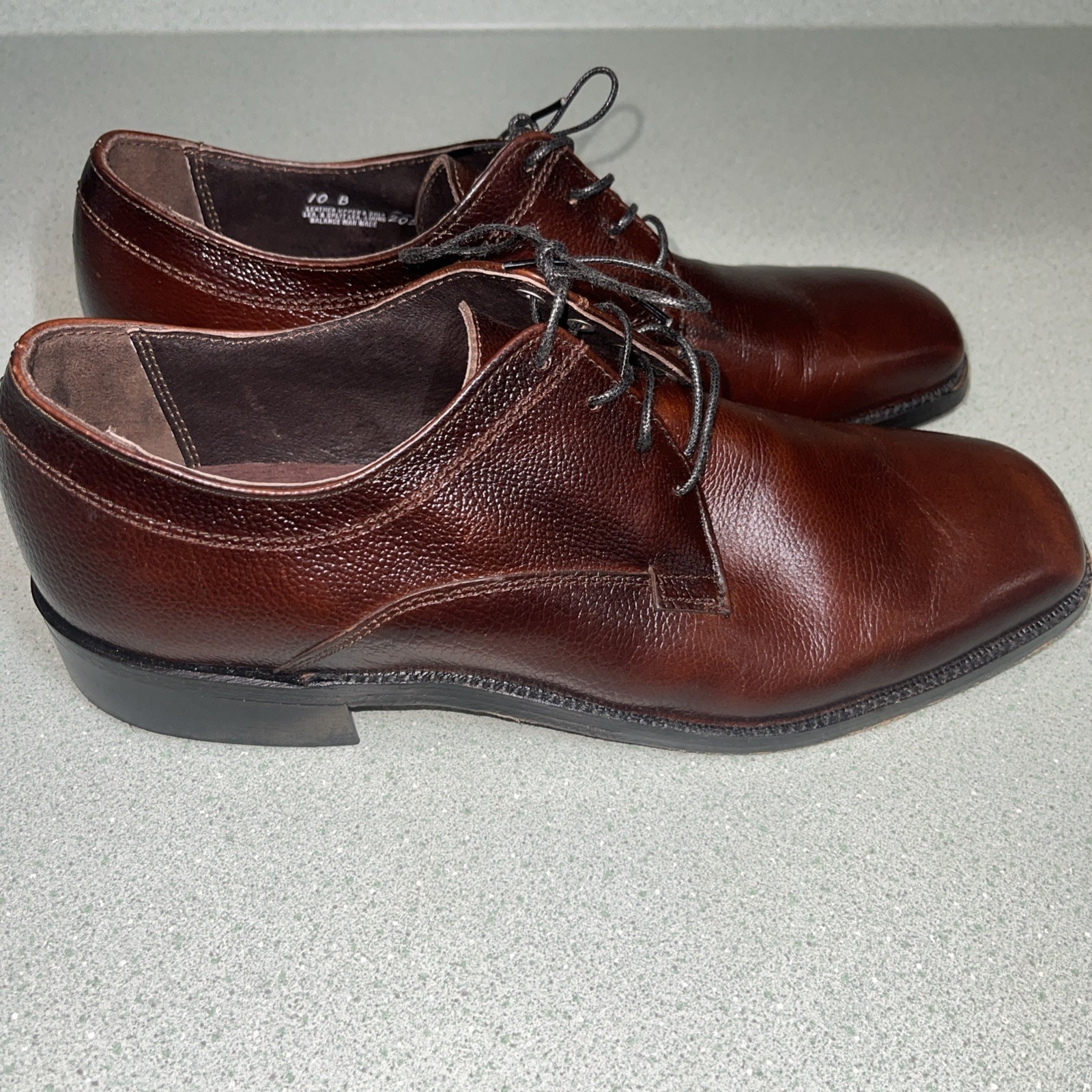 Leather Flexible Sole Men's Dress Shoes Brown Size 10 B Jcpenny Lace Up